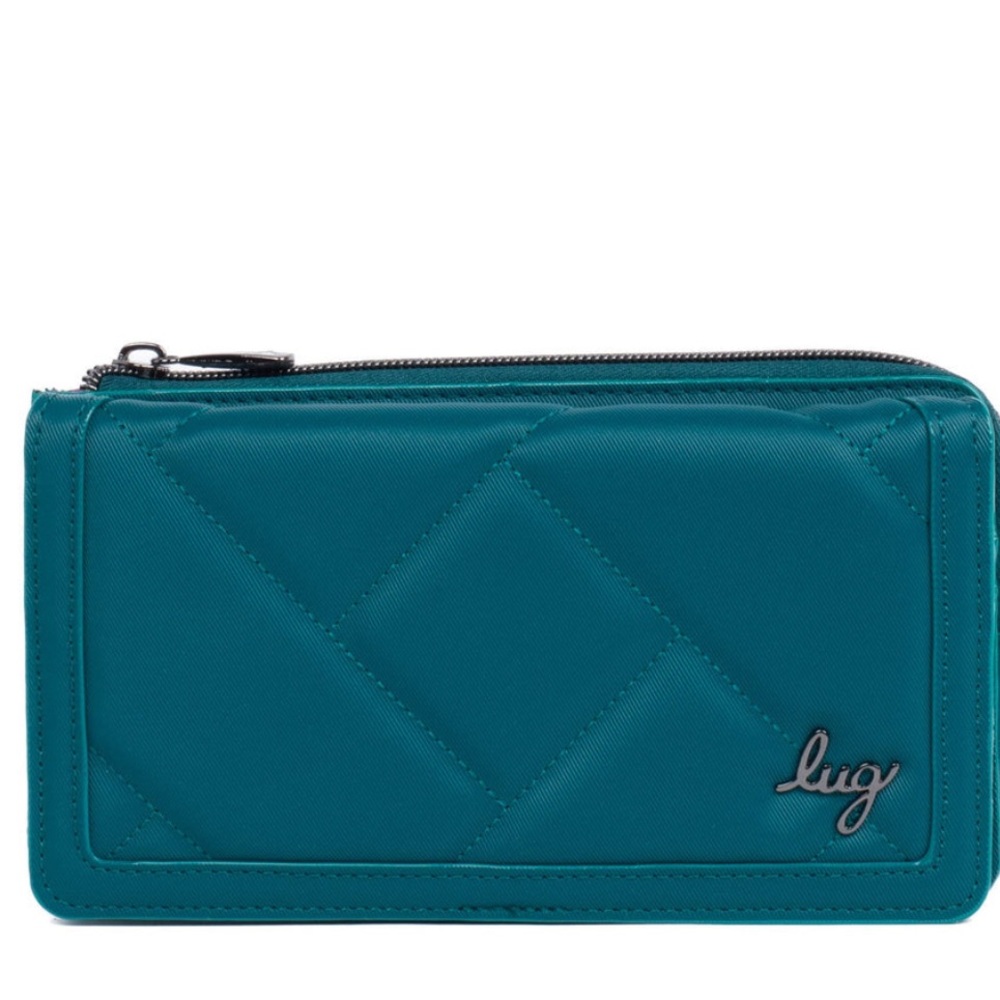 NWT Lug Surrey Satin Luxe VL RFID Wallet in Teal